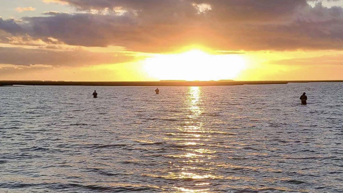 Wade Fishing During Sunset