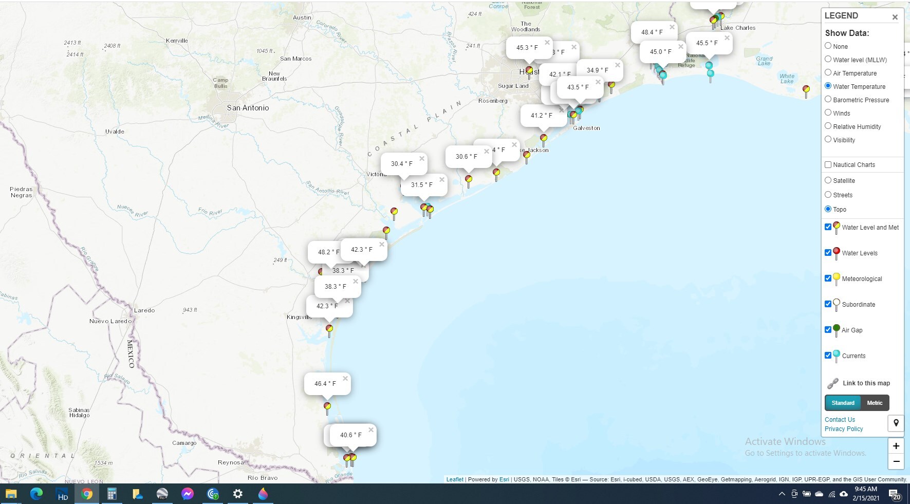 Water temps