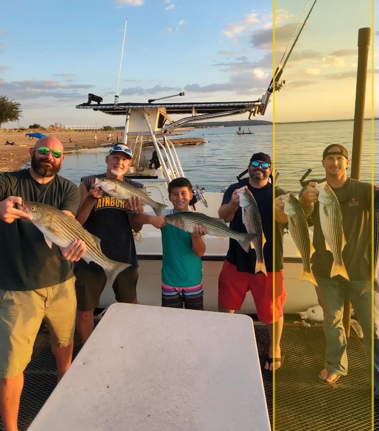 Striped Bass fishing in Burnet, Texas