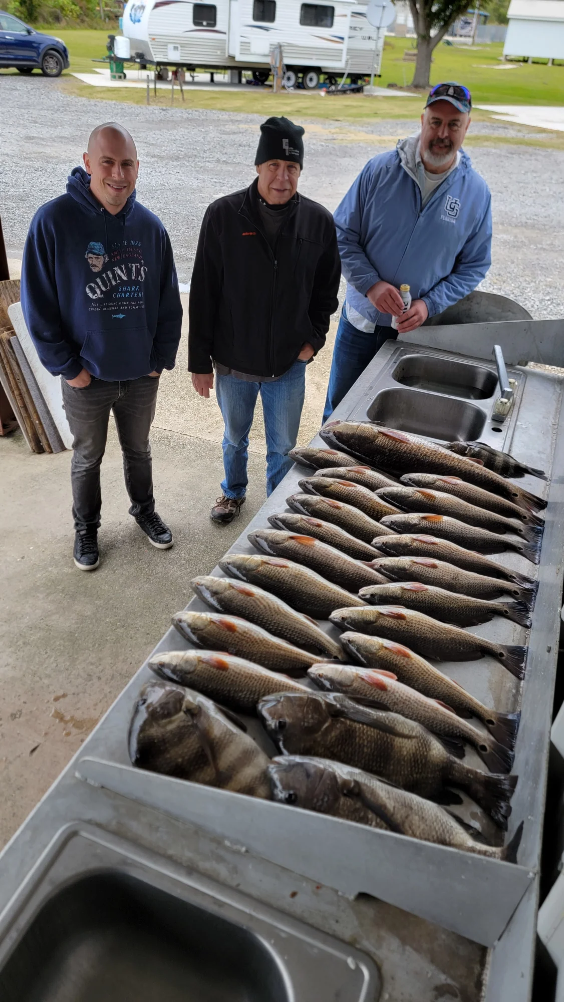 Black Drum, Redfish, Sheepshead Fishing in Golden Meadow, Louisiana