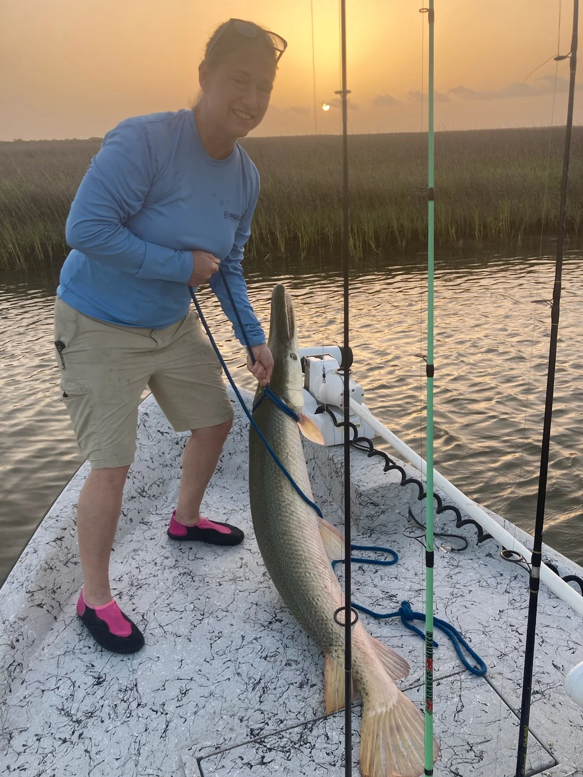 Alligator Gar fishing in Rockport, Texas