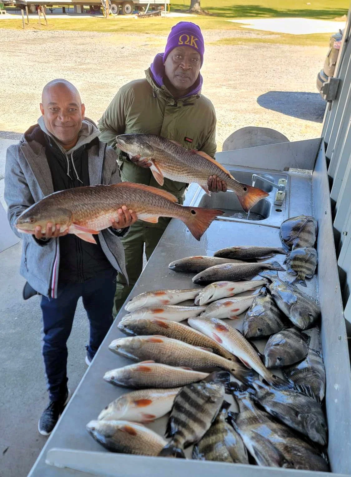 Black Drum, Redfish, Sheepshead Fishing in Golden Meadow, Louisiana