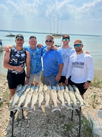 Striped Bass Fishing in Whitney, Texas